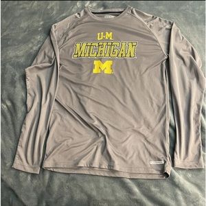 Section 101 Michigan Wolverines Long Sleeve Shirt Knights Apparel FusionFit Sz M